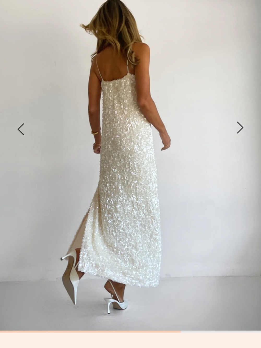 Ivory Sequin Maxi or Midi Dress (perfect for a bride!) never worn - Picture 4 of 8